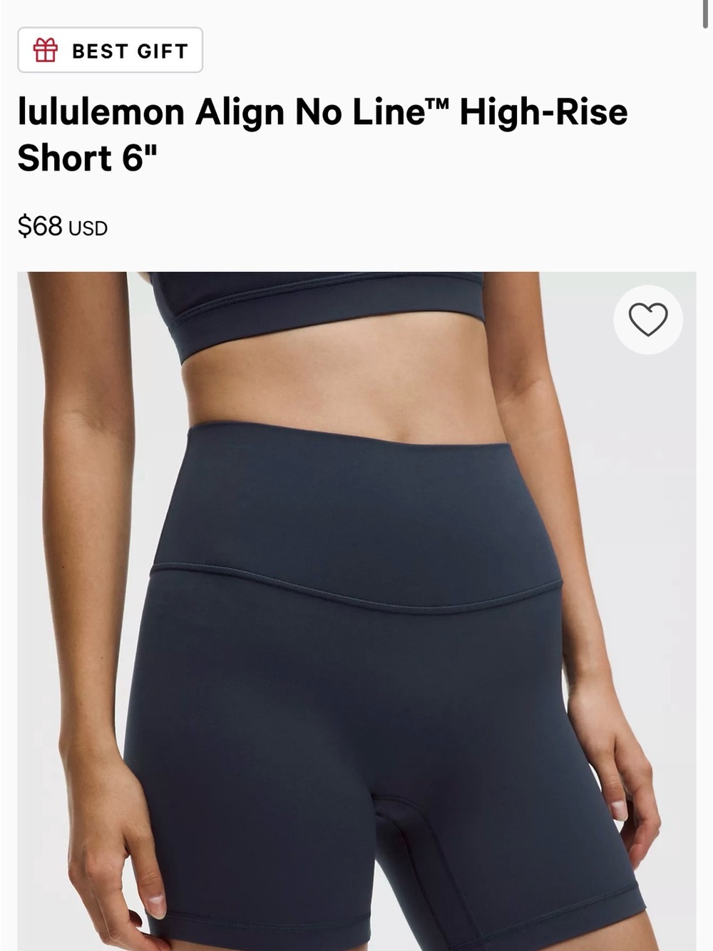 lululemon athletica Align No Line High-Rise 6" Shorts - Navy Blue